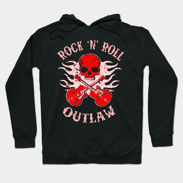 Rock 'n' Roll Outlaw (Colour 2) Hoodie by CosmicAngerDesign